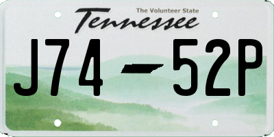 TN license plate J7452P