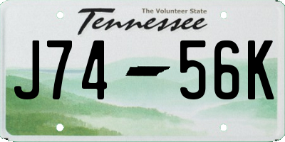 TN license plate J7456K