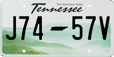 TN license plate J7457V