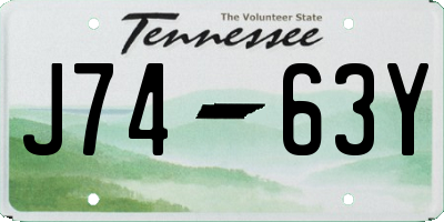 TN license plate J7463Y