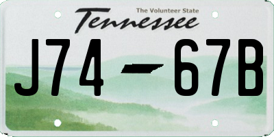 TN license plate J7467B