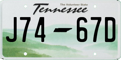 TN license plate J7467D