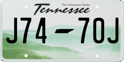 TN license plate J7470J