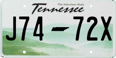 TN license plate J7472X