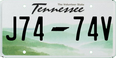 TN license plate J7474V