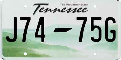 TN license plate J7475G