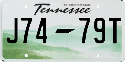 TN license plate J7479T