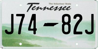 TN license plate J7482J