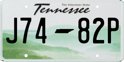 TN license plate J7482P