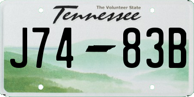 TN license plate J7483B