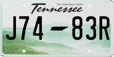 TN license plate J7483R