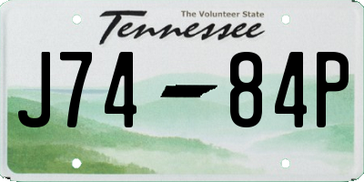 TN license plate J7484P
