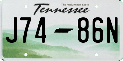 TN license plate J7486N