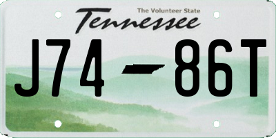 TN license plate J7486T