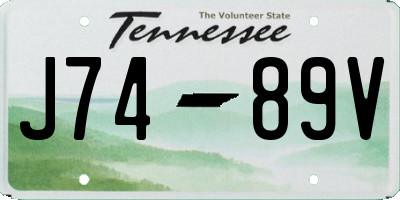 TN license plate J7489V