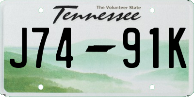 TN license plate J7491K