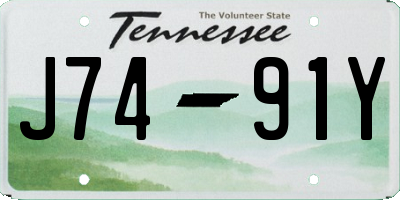 TN license plate J7491Y