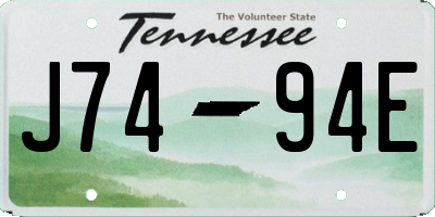 TN license plate J7494E