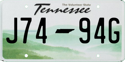 TN license plate J7494G
