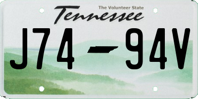 TN license plate J7494V