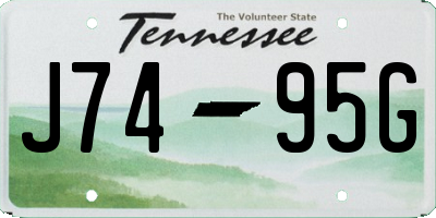 TN license plate J7495G