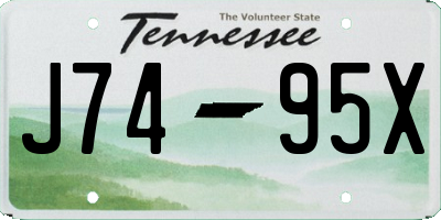 TN license plate J7495X