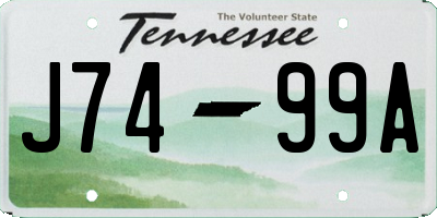 TN license plate J7499A