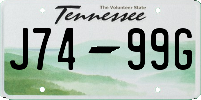 TN license plate J7499G