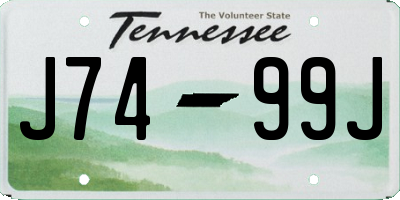TN license plate J7499J