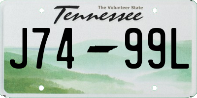TN license plate J7499L