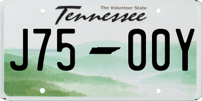 TN license plate J7500Y
