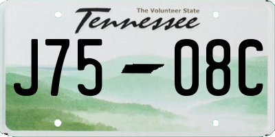 TN license plate J7508C