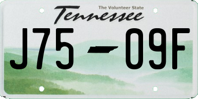 TN license plate J7509F