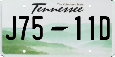 TN license plate J7511D
