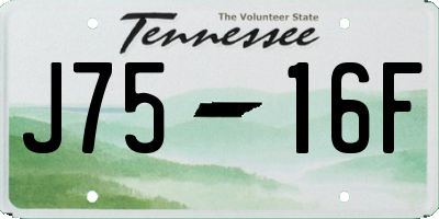 TN license plate J7516F