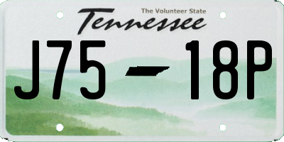TN license plate J7518P
