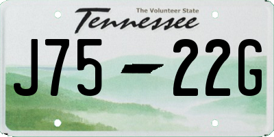 TN license plate J7522G