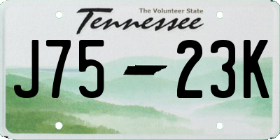 TN license plate J7523K