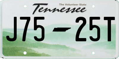 TN license plate J7525T