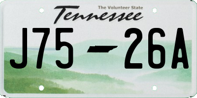 TN license plate J7526A