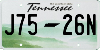 TN license plate J7526N