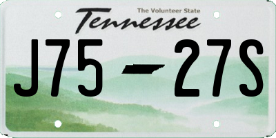 TN license plate J7527S