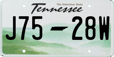 TN license plate J7528W