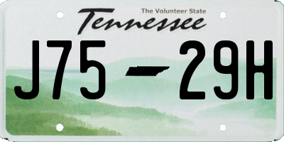 TN license plate J7529H