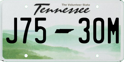 TN license plate J7530M