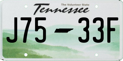 TN license plate J7533F