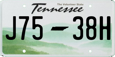TN license plate J7538H