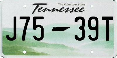 TN license plate J7539T