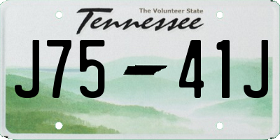 TN license plate J7541J