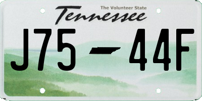 TN license plate J7544F